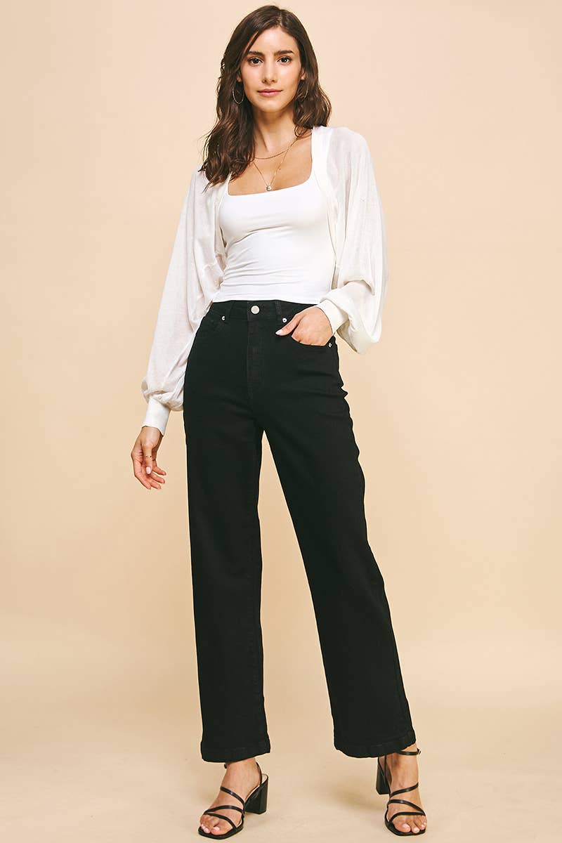 CROPPED OPEN CARDIGAN - OFF WHITE