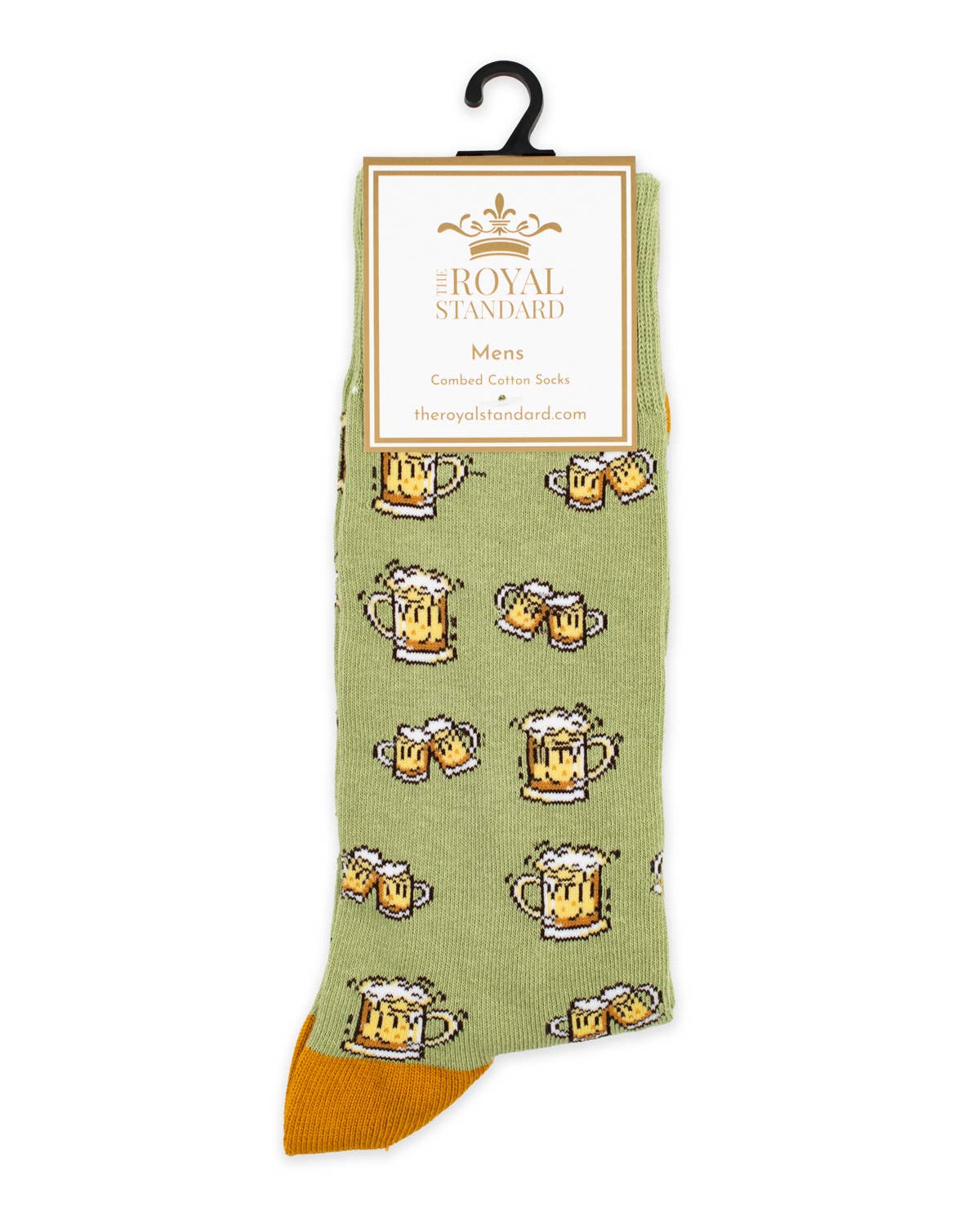 Men's Beer Cheers Socks Sage/Orange One Size