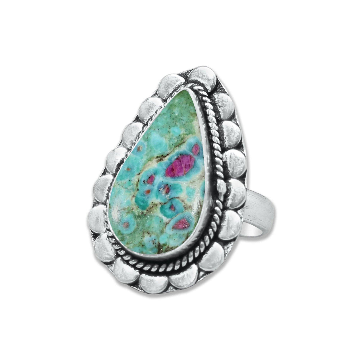 Fuchsite Rings – Handmade, Silver-Plated, Shimmery Green Crystal (Made to Order)