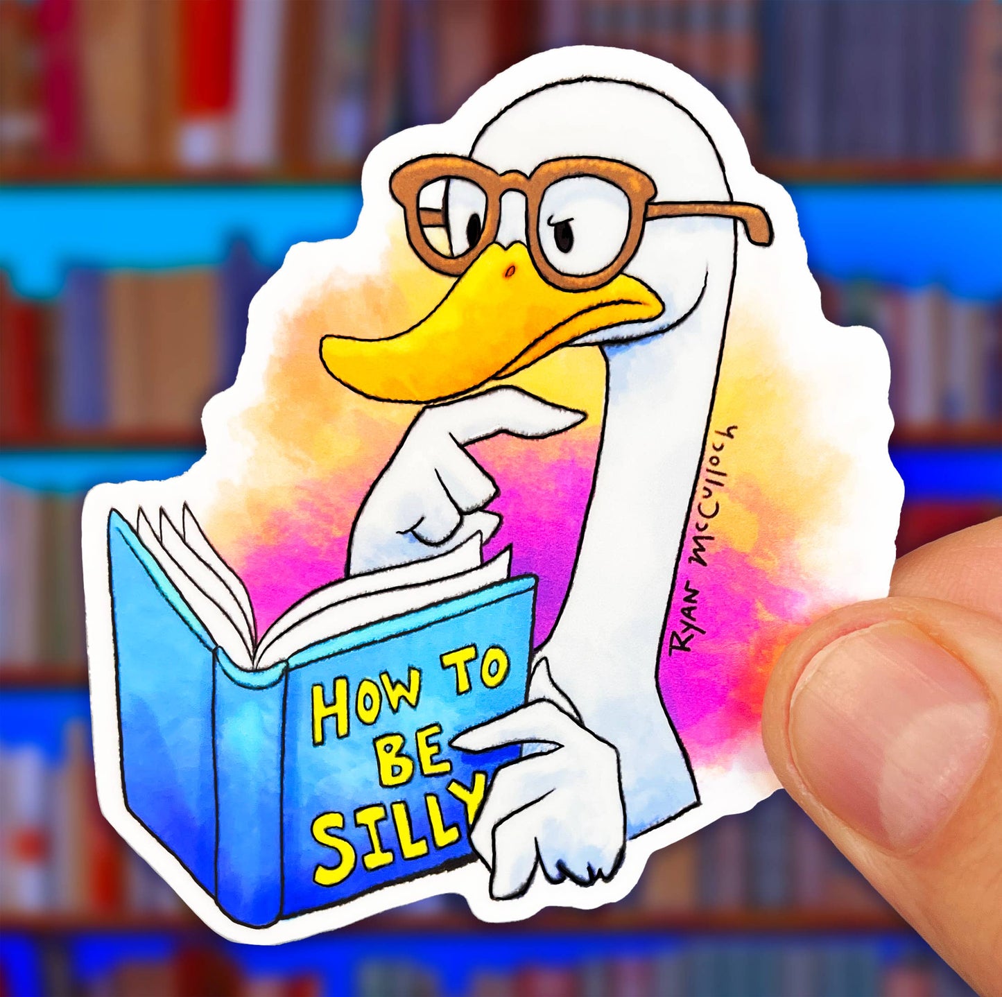 VINYL STICKERS: Silly Goose Book (Bookstore Stickers)