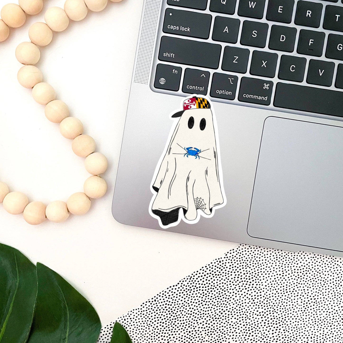 Maryland Hipster Ghost Sticker