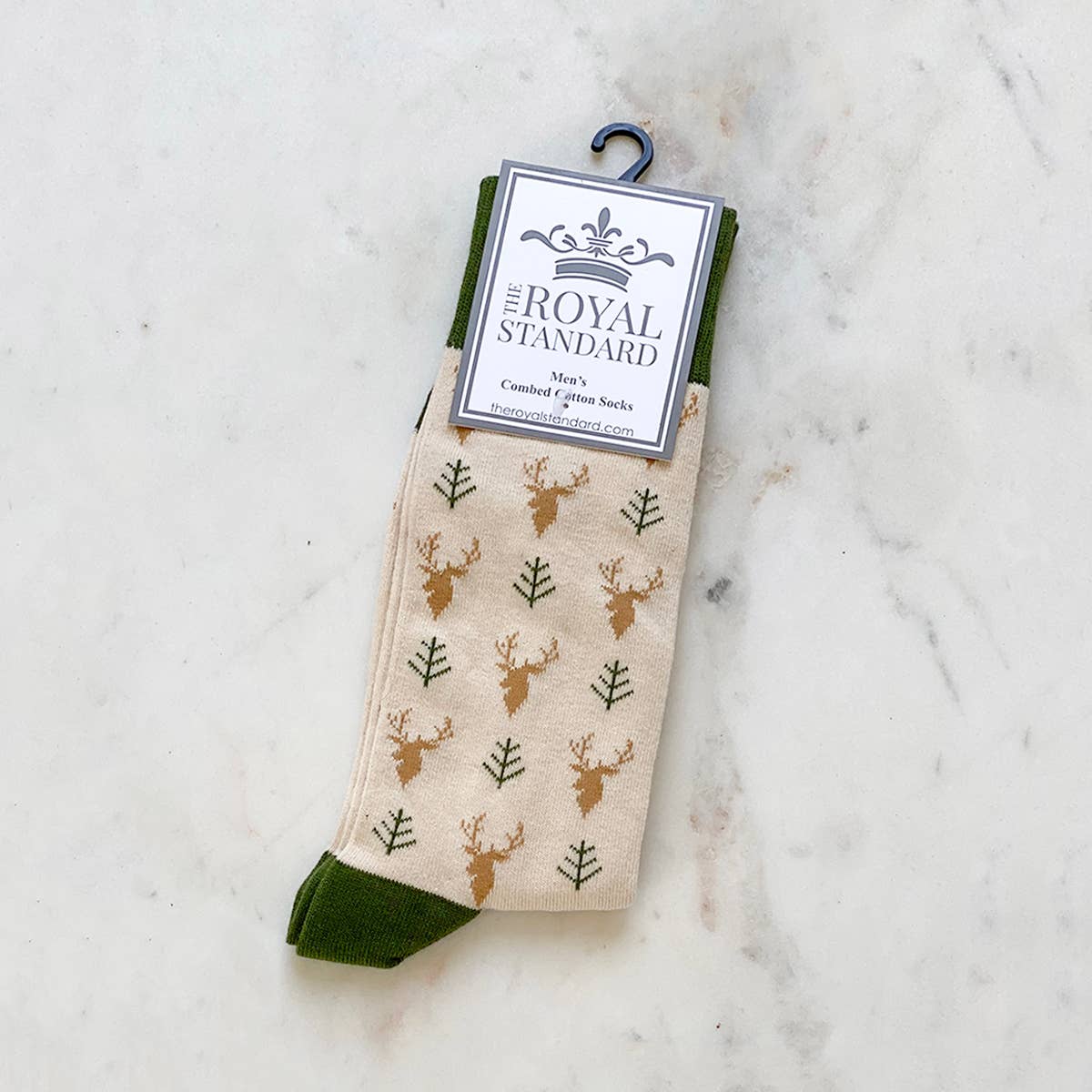 Men's Buck Socks Taupe/Olive One Size