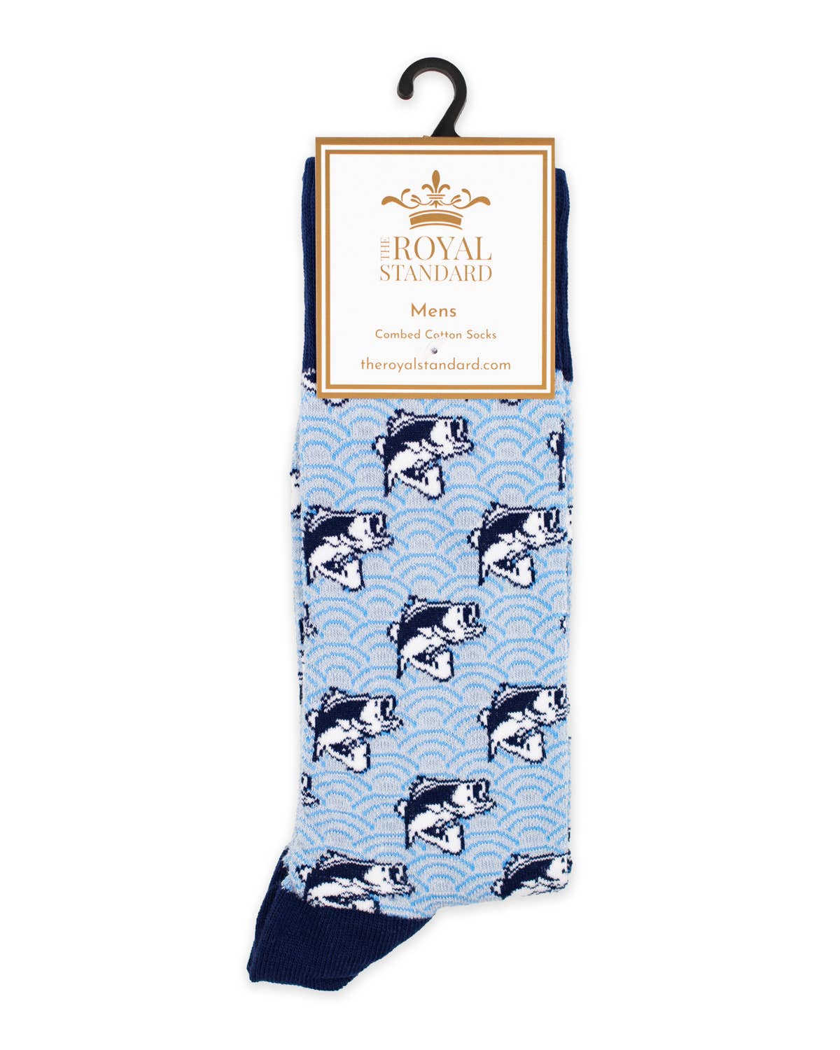 Men's I'd Rather be Fishing Socks Navy/Aqua/White One Size