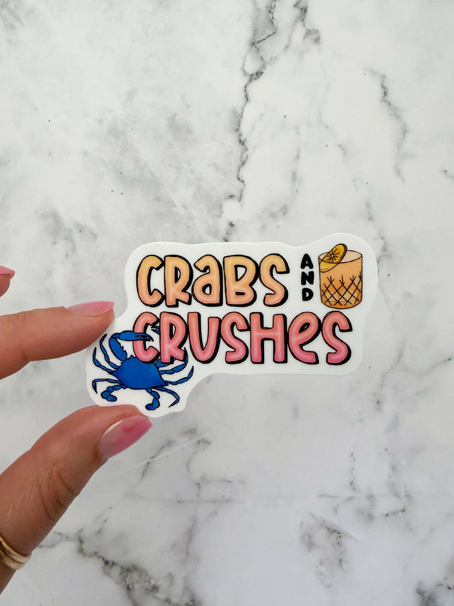 Crabs and Crushes Sticker
