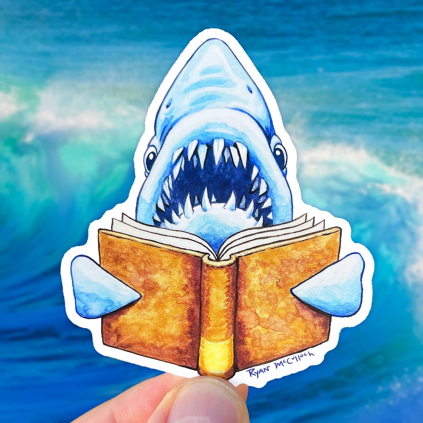 VINYL STICKER: "Book Shark" (Bookstore Decal)