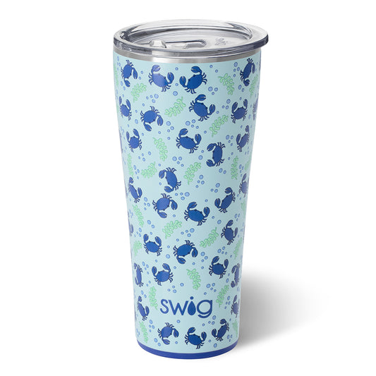 Swig Stainless Steel Tumbler Blue Crab - 32 oz