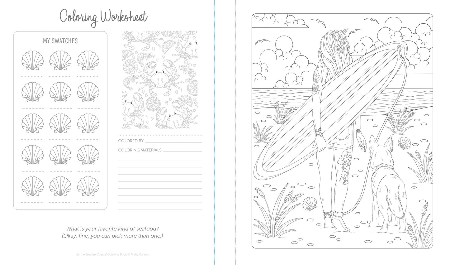 By the Seaside Coastal Coloring Book