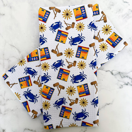 Maryland Seasoning Crab Feast Kitchen Dish Towel