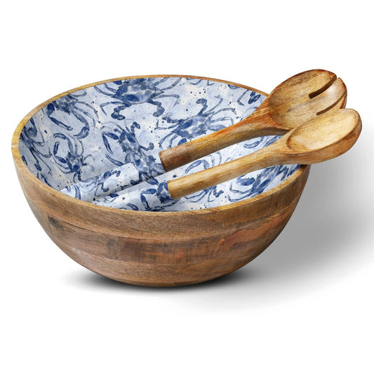 Blue Watercolor Crab 12" Decorative Bowl Item 1-50 PREORDER