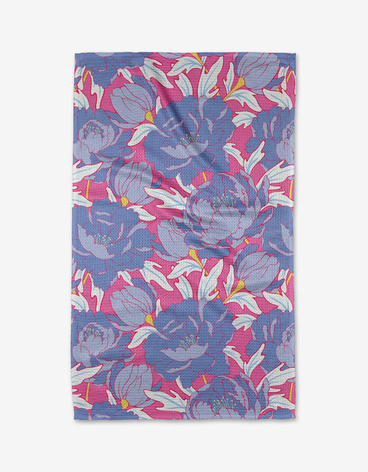 Blooming Peonies Tea Towel