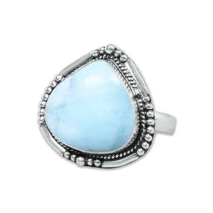Larimar Rings – Silver-Plated, Handmade, Ocean Blue Dominican Stone (US Sizes 6–10) | Wholesale