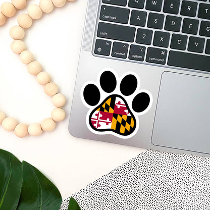 Maryland Dog Paw Sticker