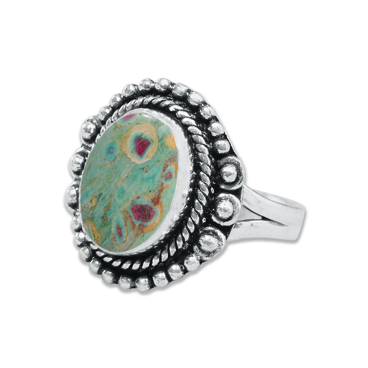 Fuchsite Rings – Handmade, Silver-Plated, Shimmery Green Crystal (Made to Order)