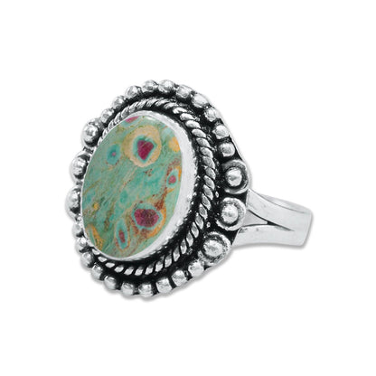 Fuchsite Rings – Handmade, Silver-Plated, Shimmery Green Crystal (Made to Order)