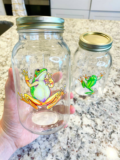 CLEAR STICKER "Tree Frog (Back)" Cute Red Eyed Tree Frog