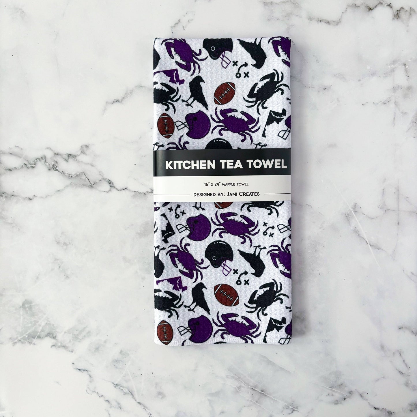 Baltimore Ravens Patterned Waffle Kitchen Dish Towel