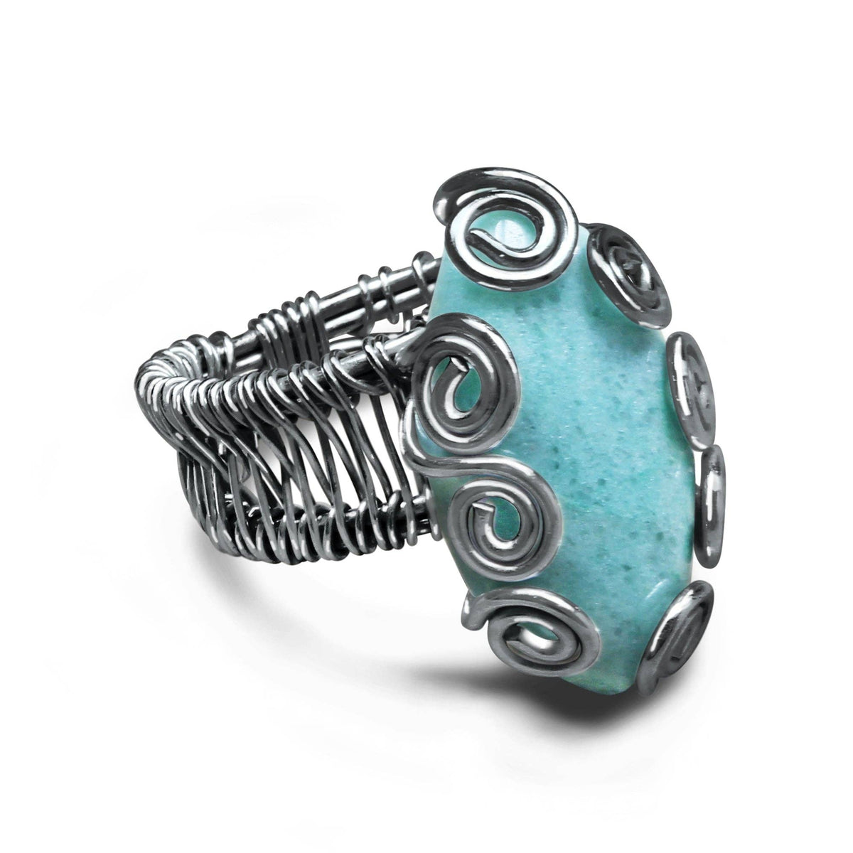 Wire Wrapped Gemstone Rings – Copper, Gold, Silver & Black Rhodium | Handmade | Wholesale Bundles