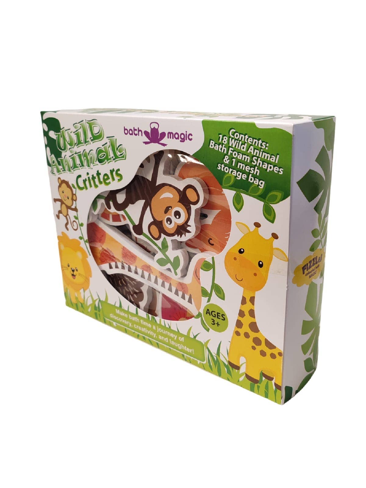 FiZZLeS Wild Animal Sticky Bath Foam Critters (18 pieces)