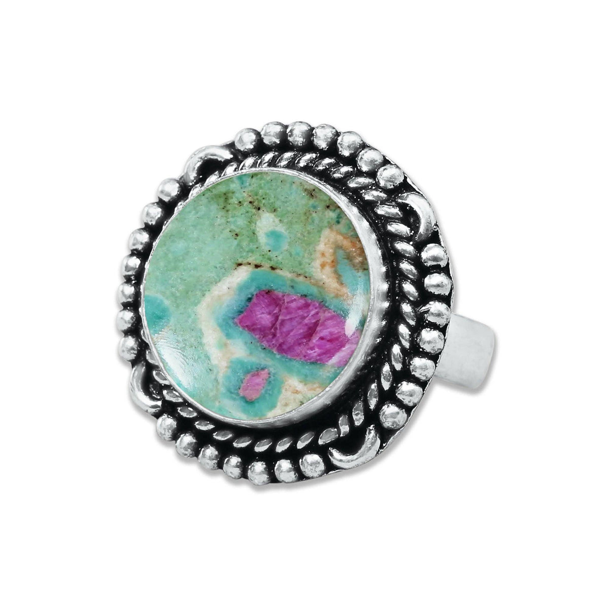 Fuchsite Rings – Handmade, Silver-Plated, Shimmery Green Crystal (Made to Order)