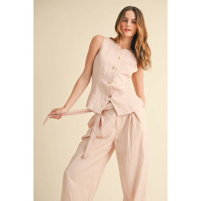 SLEEVELESS TOP AND WIDE-LEG PANTS SET - TOP ONLY