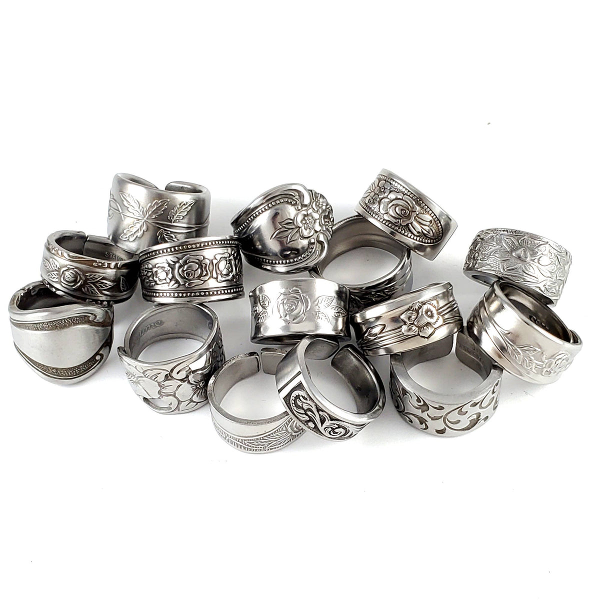 Ready to Ship* - Bulk Lot of 10 Stainless Steel Spoon Rings