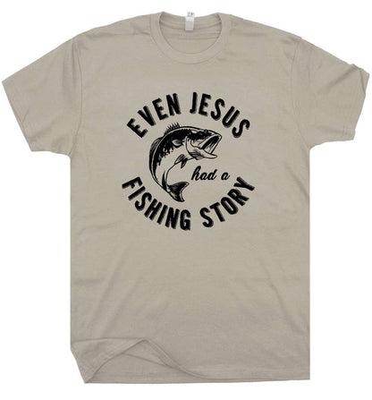 Jesus Fishing Story Shirt Cool Christian Religious Theme Tee