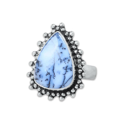 Dendrite Opal Rings – Silver-Plated, Handmade, Fern-Pattern Boho Designs (US Sizes 6–10, Non-Adjustable) | Wholesale