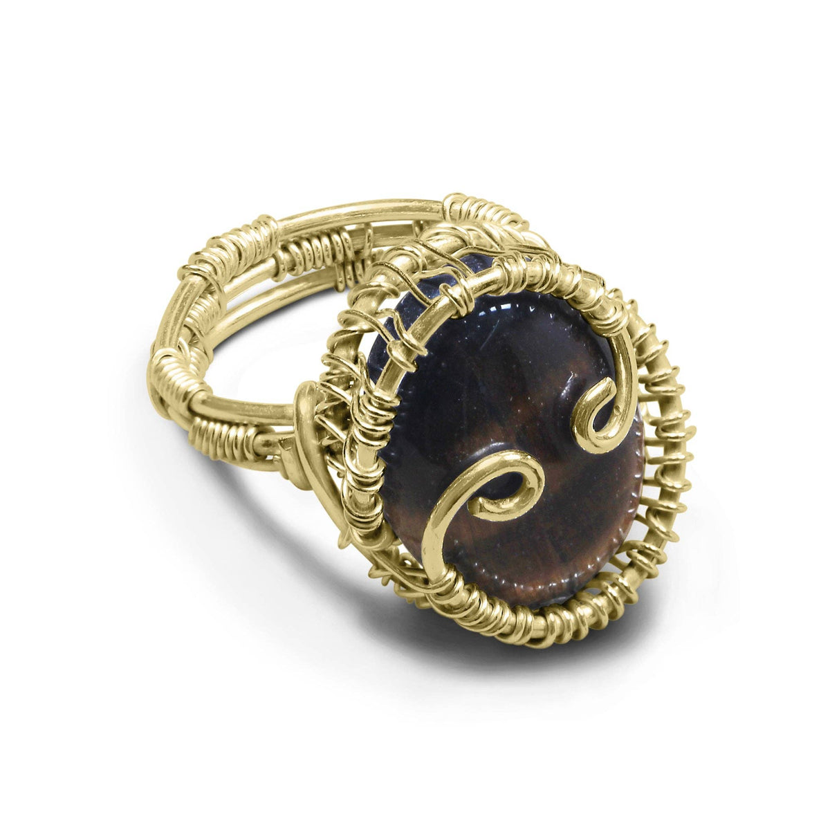Wire Wrapped Gemstone Rings – Copper, Gold, Silver & Black Rhodium | Handmade | Wholesale Bundles