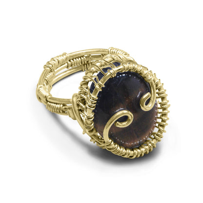 Wire Wrapped Gemstone Rings – Copper, Gold, Silver & Black Rhodium | Handmade | Wholesale Bundles