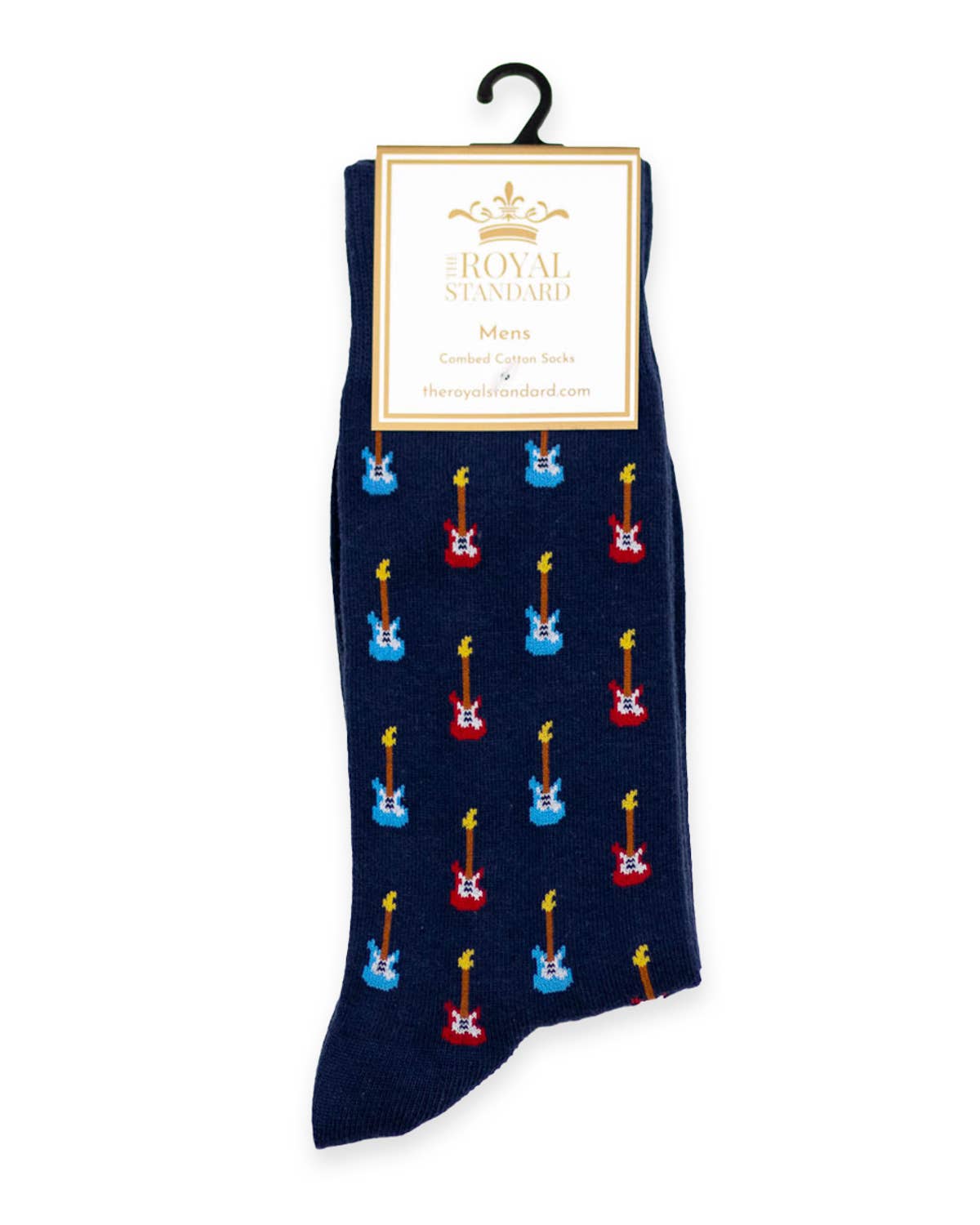 Men's Guitar Socks   Navy/Red/Blue   One Size