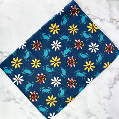 Navy Blue Maryland Crab Kitchen Dish Towel