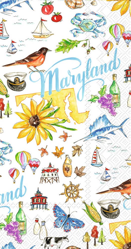 Paper Guest Towels 16 count Maryland MD State Collection