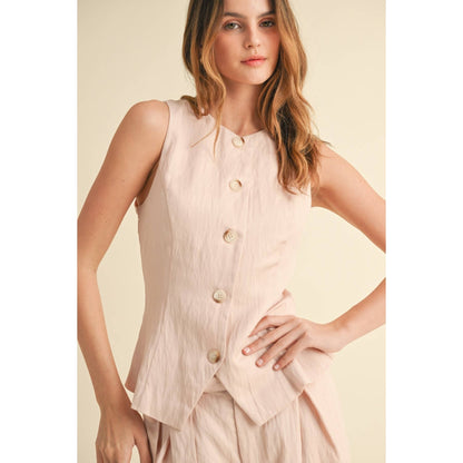 SLEEVELESS TOP AND WIDE-LEG PANTS SET - TOP ONLY