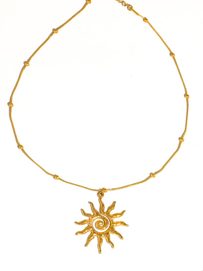 Taiyo 18K Gold Non-Tarnish Boho Sun Necklace