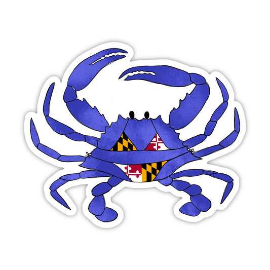 Maryland Flag Blue Crab Bikini Sticker