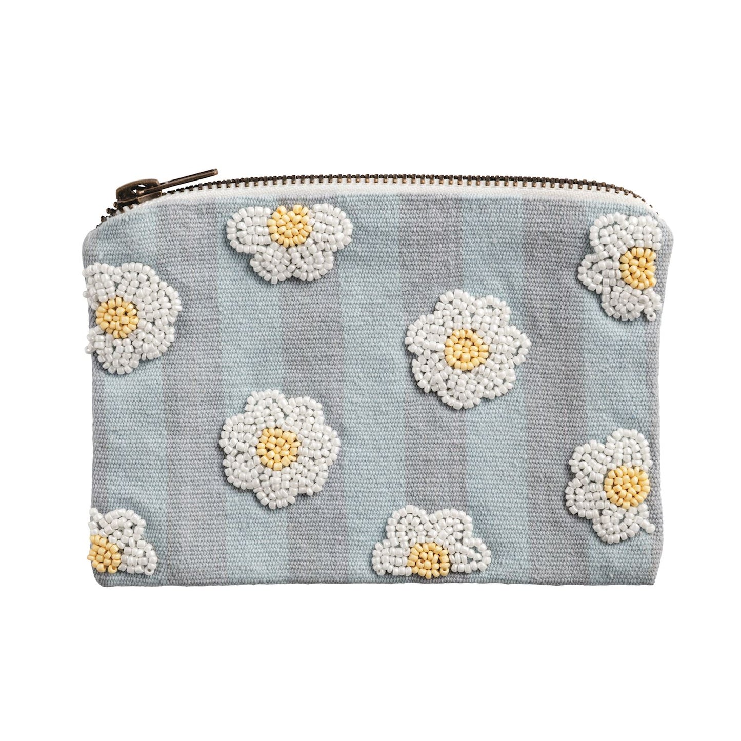 Floral Bead & Embroidery Zipper Pouches