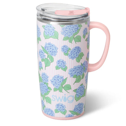 Hydrangeas travel mug
