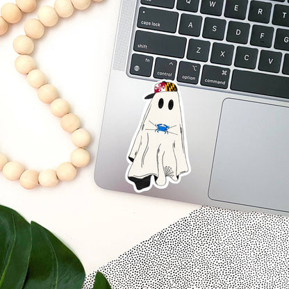 Maryland Hipster Ghost Sticker