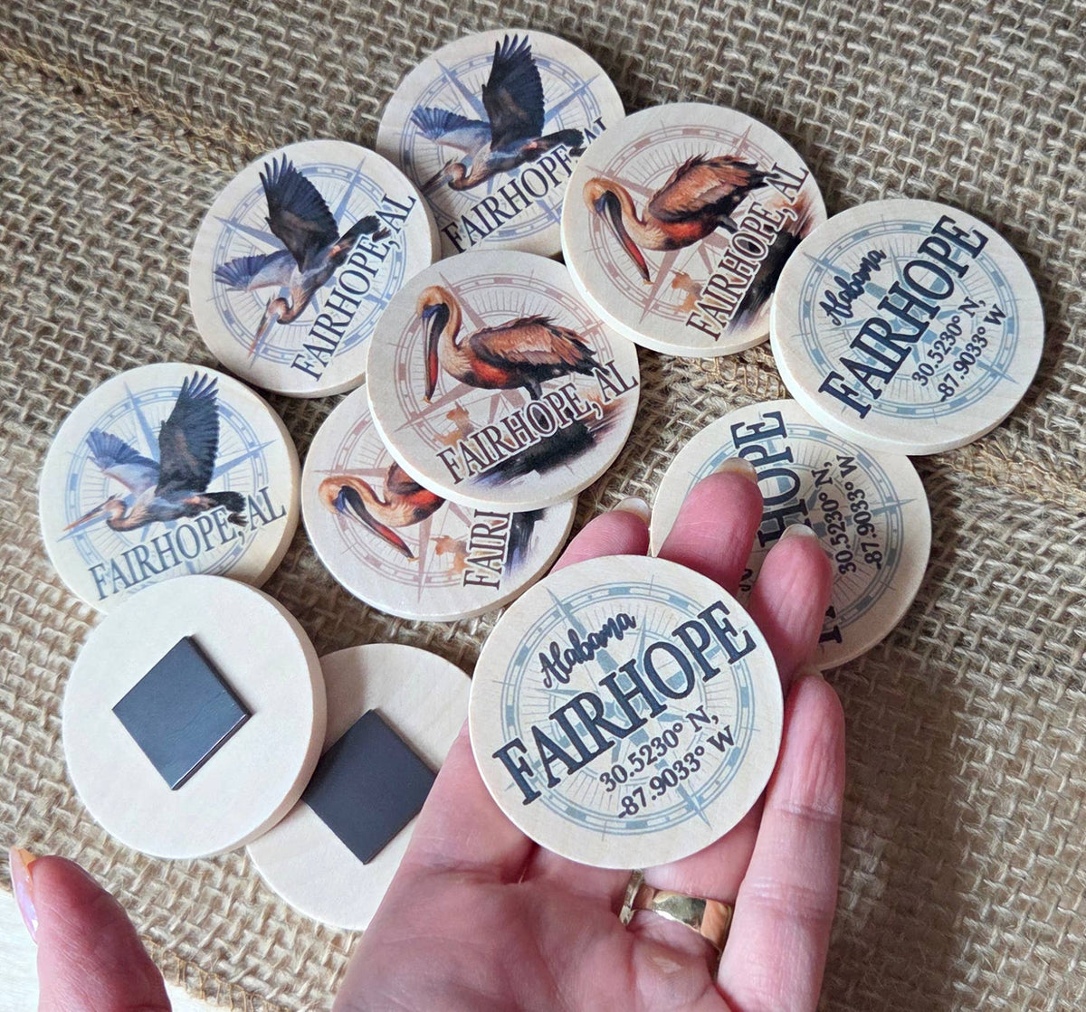 Mini Magnets- Wood, Custom Designs- up to 3 Designs per Case