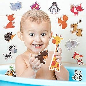 FiZZLeS Wild Animal Sticky Bath Foam Critters (18 pieces)