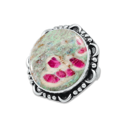 Fuchsite Rings – Handmade, Silver-Plated, Shimmery Green Crystal (Made to Order)