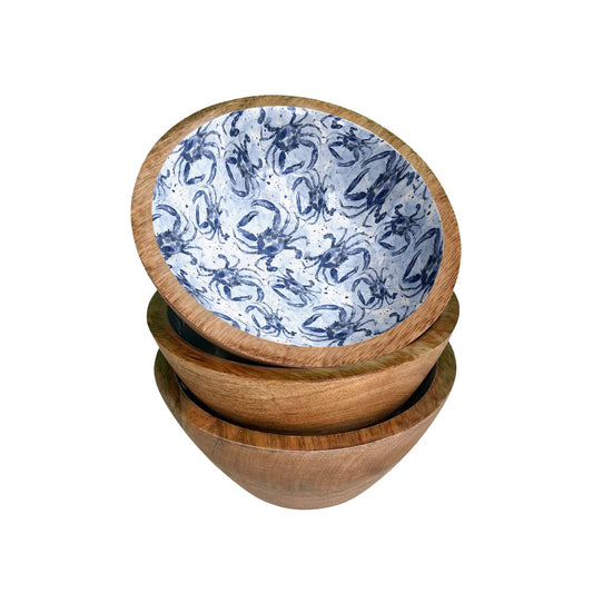 Blue Watercolor Crab 6" Bowl Item 9-50 (Pack of 3) PREORDER