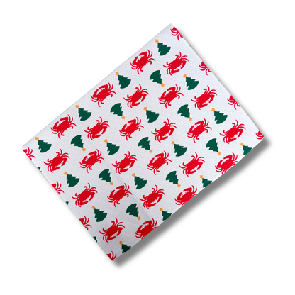Crab & Christmas Tree Pattern Kitchen Dish Tea Towel