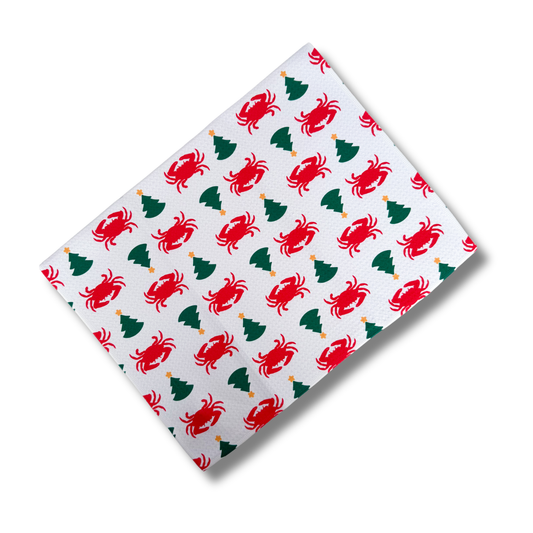 Crab & Christmas Tree Pattern Kitchen Dish Tea Towel