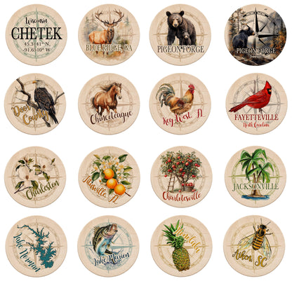 Mini Magnets- Wood, Custom Designs- up to 3 Designs per Case