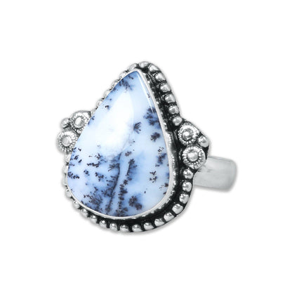 Dendrite Opal Rings – Silver-Plated, Handmade, Fern-Pattern Boho Designs (US Sizes 6–10, Non-Adjustable) | Wholesale