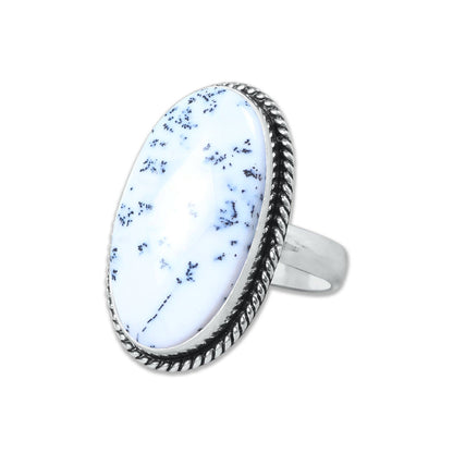 Dendrite Opal Rings – Silver-Plated, Handmade, Fern-Pattern Boho Designs (US Sizes 6–10, Non-Adjustable) | Wholesale