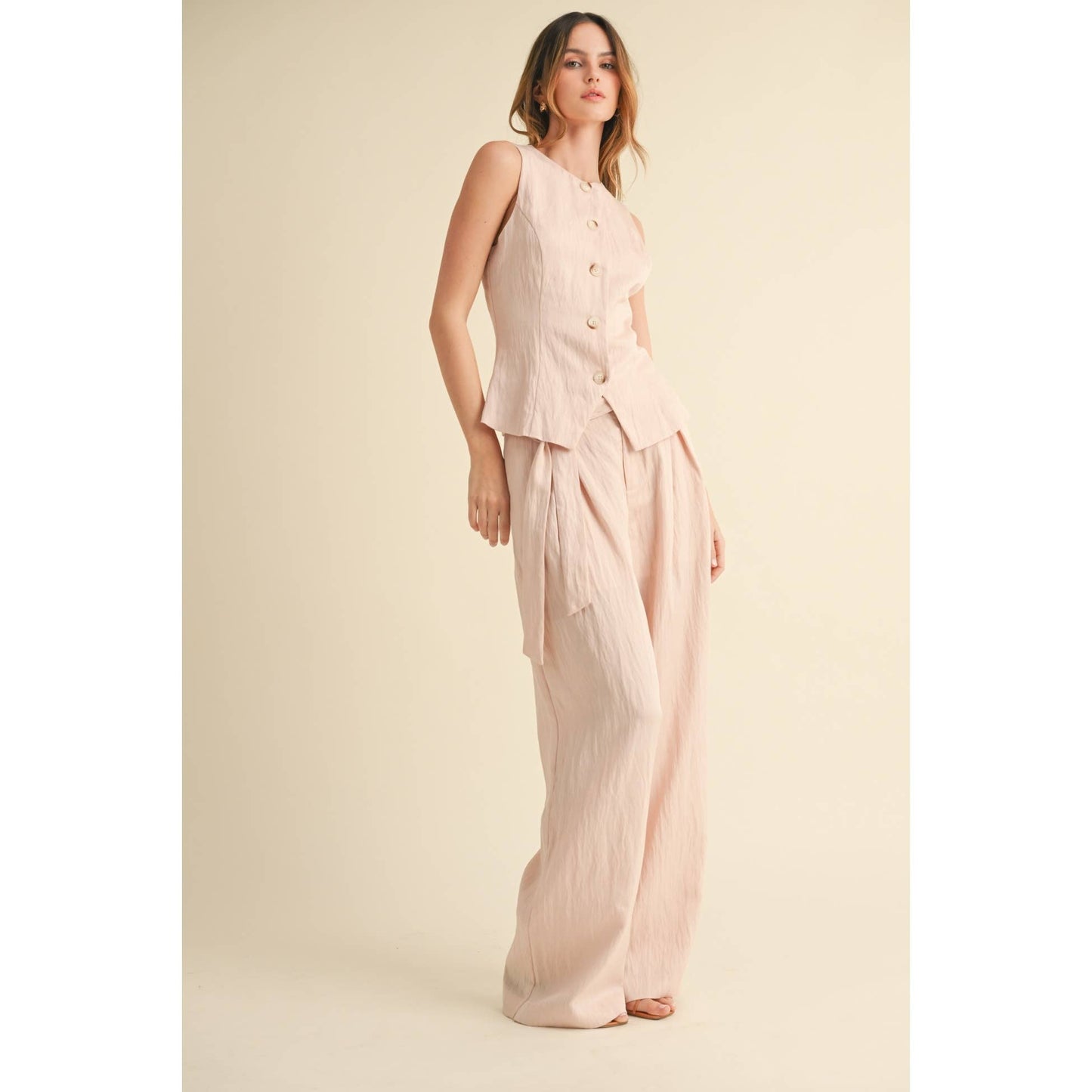 SLEEVELESS TOP AND WIDE-LEG PANTS SET - TOP ONLY