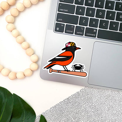Baltimore Oriole Baseball Bat Sticker