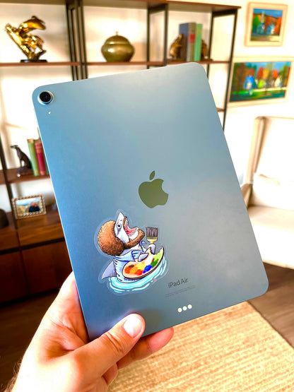 CLEAR STICKER: "Painter Shark" Parody